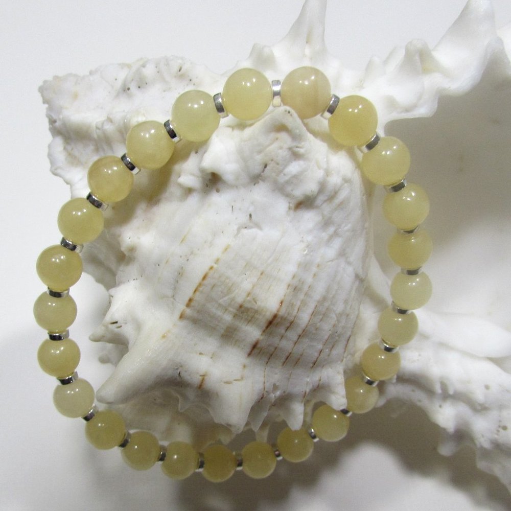 Natural Yellow Jade Gemstone Bracelet
